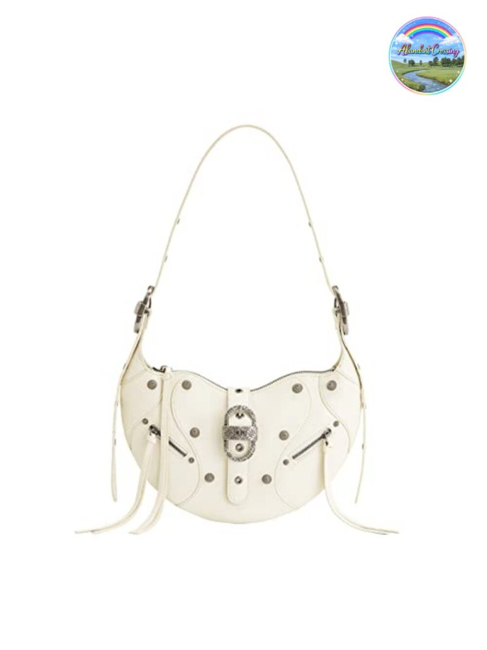 Vegan Leather Saddle Shoulder Bag with Adjustable Strap - Tessa Style